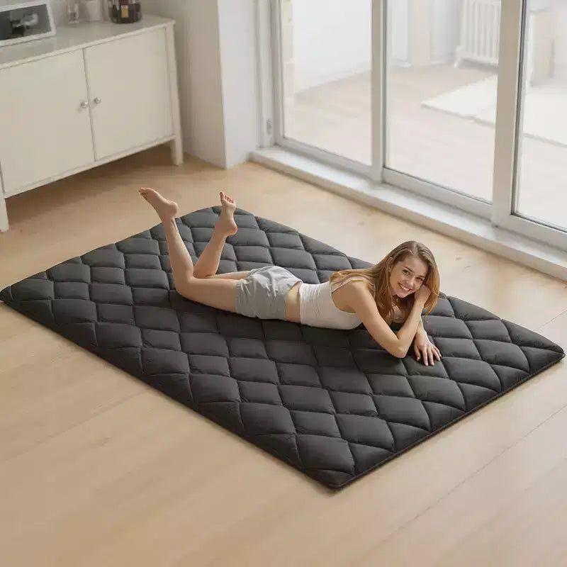 VEVOR Japanische Tatami-Matte, faltbare japanische Tatami-Matratze in voller Größe, Futonmatratze mit Aufbewahrungstasche, 9-lagige Bodenmatte, 203 x 137 x 9 cm, Schwarz