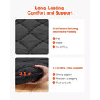 VEVOR Japanische Tatami-Matte, faltbare japanische Tatami-Matratze in voller Größe, Futonmatratze mit Aufbewahrungstasche, 9-lagige Bodenmatte, 203 x 137 x 9 cm, Schwarz