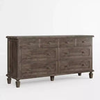 8-Schubladen-Kommode für Schlafzimmer, Vintage 59 TV-Kommode mit geschnitzten Griffen und spitz zulaufenden Beinen, Holzschubladen mit großer Kapazität