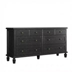 8-Schubladen-Kommode für Schlafzimmer, Vintage 59 TV-Kommode mit geschnitzten Griffen und spitz zulaufenden Beinen, Holzschubladen mit großer Kapazität