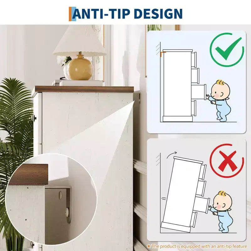5-Schubladen-Kommode fürs Schlafzimmer, aufrechter Holzschrank, mit Metallgriffen, geeignet für Wohnungen, Schlafzimmer, Wohnzimmer und Esszimmer