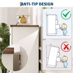 5-Schubladen-Kommode fürs Schlafzimmer, aufrechter Holzschrank, mit Metallgriffen, geeignet für Wohnungen, Schlafzimmer, Wohnzimmer und Esszimmer