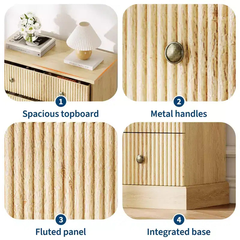 5-Schubladen-Kommode fürs Schlafzimmer, aufrechter Holzschrank, mit Metallgriffen, geeignet für Wohnungen, Schlafzimmer, Wohnzimmer und Esszimmer