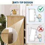 5-Schubladen-Kommode fürs Schlafzimmer, aufrechter Holzschrank, mit Metallgriffen, geeignet für Wohnungen, Schlafzimmer, Wohnzimmer und Esszimmer