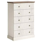 5-Schubladen-Kommode fürs Schlafzimmer, aufrechter Holzschrank, mit Metallgriffen, geeignet für Wohnungen, Schlafzimmer, Wohnzimmer und Esszimmer
