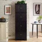 72.4 Hoher Lagerschrank Hoher Lagerschrank mit 8 Türen und 4 Regalen, Bücherregal für Wohnzimmer, Büro