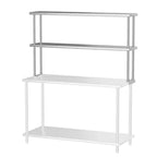 Stainless Steel 2-Tier Lab Overshelf  60W x 12D x 39H, Adjustable Heavy-Duty Shelves (360 lb + 220 lb Capacity) for Workbench