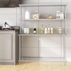 Edelstahl 2-stöckiges Labor-Regal 60B x 12T x 39H, verstellbare Hochleistungsböden (360 lb + 220 lb Tragfähigkeit) für Werkbank