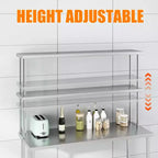 Edelstahl 2-stöckiges Labor-Regal 60B x 12T x 39H, verstellbare Hochleistungsböden (360 lb + 220 lb Tragfähigkeit) für Werkbank