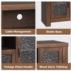 55" Farmhouse TV-Schrank mit Wellenlinien-Acryltüren, Entertainment-Center für 55" Fernseher, verstellbare Einlegeböden, 136 kg Tragfähigkeit