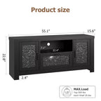 55" Farmhouse TV-Schrank mit Wellenlinien-Acryltüren, Entertainment-Center für 55" Fernseher, verstellbare Einlegeböden, 136 kg Tragfähigkeit