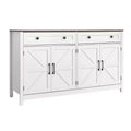 VEVOR Coffee Bar Cabinet, Farmhouse Coffee Bar Table with 2 Drawers, Buffet Stand Cabinet with 4 Barn Doors, 55.1 x 15.5 x 31.5 in, White