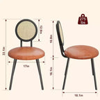 Moderne Esszimmerstühle aus Rattan, Küchenstühle mit gepolstertem Kissen und Metallbeinen für kleine Räume, Wohnzimmer, Café, Restaurant