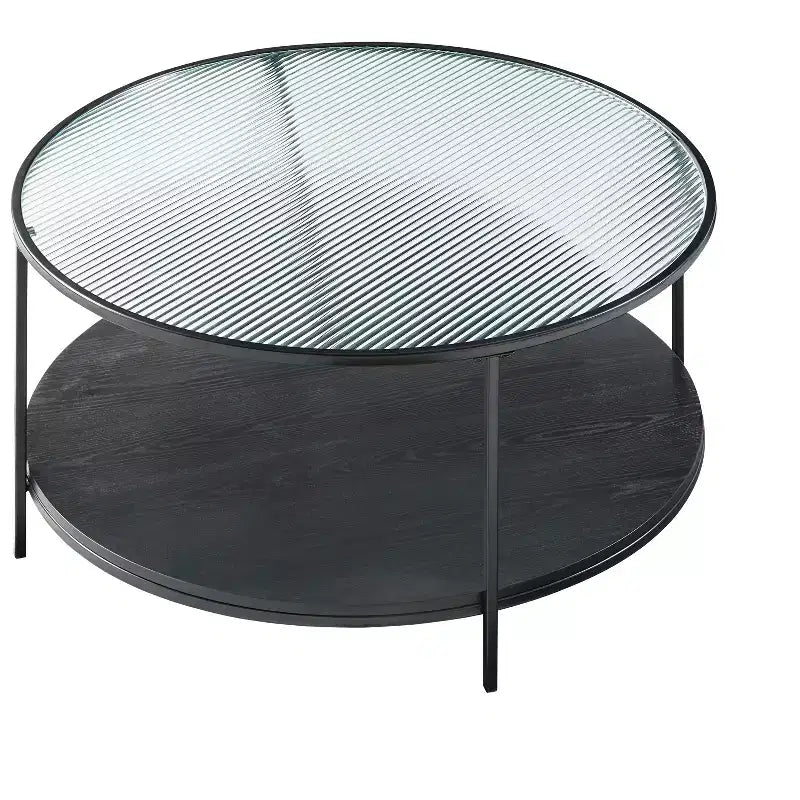 GDFStudio Carson Modernes 2-teiliges Couchtisch- und Beistelltisch-Set aus Metall mit Glasplatte