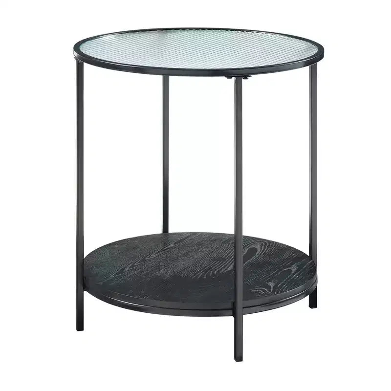 GDFStudio Carson Modernes 2-teiliges Couchtisch- und Beistelltisch-Set aus Metall mit Glasplatte