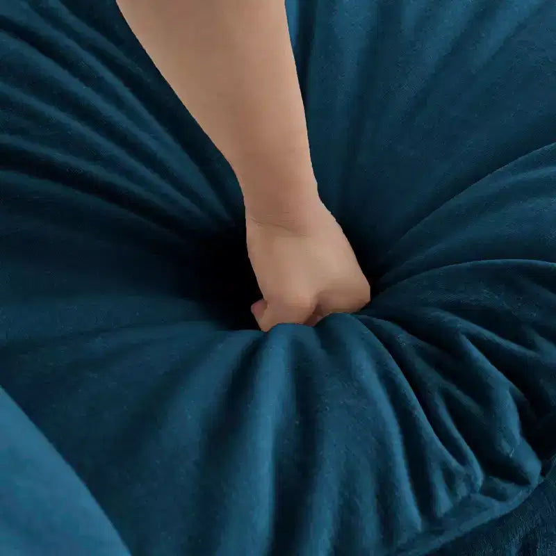 Homy Casa Übergroßer tiefer Sessel mit Zierkissen, Blau