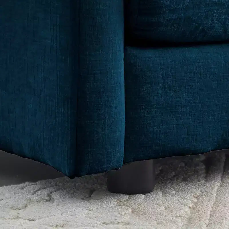 Homy Casa Übergroßer tiefer Sessel mit Zierkissen, Blau