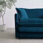 Homy Casa Übergroßer tiefer Sessel mit Zierkissen, Blau
