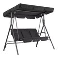 Outdoor Swing Chair with Adjustable Canopy, 3-Person Outdoor Patio SwingChair with Adjustable Tilt Shade, Porch Swing 3 Seater with Canopy