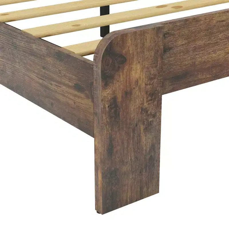 Plattform-Bettrahmen in Full/Queen/King-Size mit LED-Kopfteil und 2 USB-Anschlüssen, Holz-Plattformbett mit Stauraum