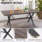 EAGLE PEAK Outdoor-Essgarnituren, Terrassentisch-Set mit Schirmloch, 2 Stühlen und Bank, Braun/Beige