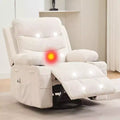 Swivel Rocker Recliner Chair with Massage & Heat, 360 Glider with Cup Holders & Side Pockets, Ergonomic Lounge Sofa for Living Room, RV, Nursery