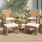 Costway 5 Pieces Patio Conversation Set PE Rattan Balcony Furniture Set with Cushions