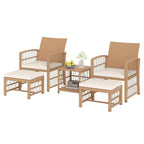 Costway 5-teiliges Terrassen-Sitzgruppe aus PE-Rattan, Balkonmöbel-Set mit Kissen