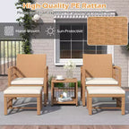 Costway 5-teiliges Terrassen-Sitzgruppe aus PE-Rattan, Balkonmöbel-Set mit Kissen