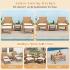 Costway 5-teiliges Terrassen-Sitzgruppe aus PE-Rattan, Balkonmöbel-Set mit Kissen