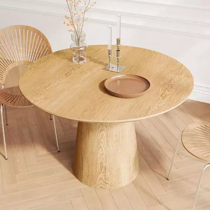 43 Round Dining Table, Modern Wood Kitchen Table, Space-Saving Design, Easy Assembly, for Small Spaces, Apartments