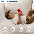 108-163 Modulares L/U-Sofa, 4-9 Sitzer Cloud Couch mit verstecktem Stauraum unter allen Sitzen, umbaubares Chenille-Schlafsofa mit Recamiere