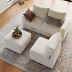 108-163 Modulares L/U-Sofa, 4-9 Sitzer Cloud Couch mit verstecktem Stauraum unter allen Sitzen, umbaubares Chenille-Schlafsofa mit Recamiere