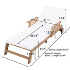 Christopher Knight Home Sakura Modernes 3-teiliges Akazien-Sonnenliegen- und Lamellentisch-Set mit Korbsitz