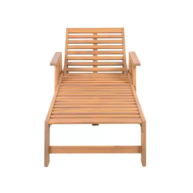 Christopher Knight Home Sakura Modernes 3-teiliges Akazien-Sonnenliegen- und Lamellentisch-Set mit Korbsitz
