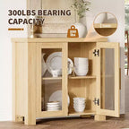 Sideboard-Buffetschrank mit Glastüren, Moderner Buffetschrank mit Stauraum, Holz-Buffettisch für Wohnzimmer, Esszimmer und Küche