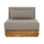 Christopher Knight Home Nolan Patio Modernes Akazienholz 3-teiliges Terrassen-Gesprächs-Set mit überdimensionierten Clubsesseln und Beistelltisch
