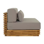 Christopher Knight Home Nolan Patio Modernes Akazienholz 3-teiliges Terrassen-Gesprächs-Set mit überdimensionierten Clubsesseln und Beistelltisch