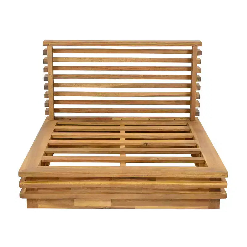 Christopher Knight Home Nolan Patio Modernes Akazienholz 3-teiliges Terrassen-Gesprächs-Set mit überdimensionierten Clubsesseln und Beistelltisch