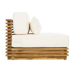 Christopher Knight Home Nolan Patio Modernes Akazienholz 3-teiliges Terrassen-Gesprächs-Set mit überdimensionierten Clubsesseln und Beistelltisch