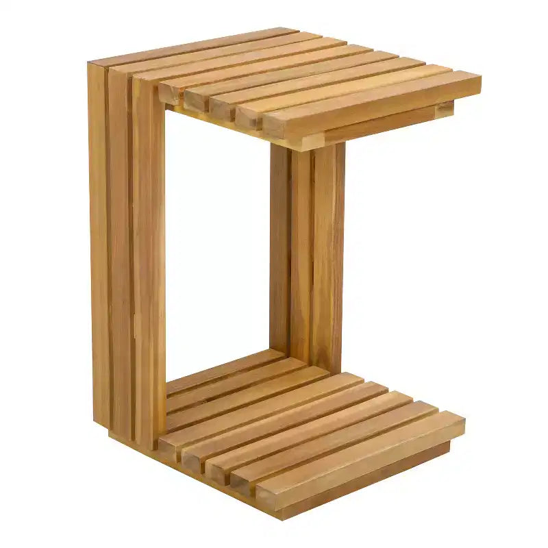 Christopher Knight Home Nolan Patio Modernes Akazienholz 3-teiliges Terrassen-Gesprächs-Set mit überdimensionierten Clubsesseln und Beistelltisch