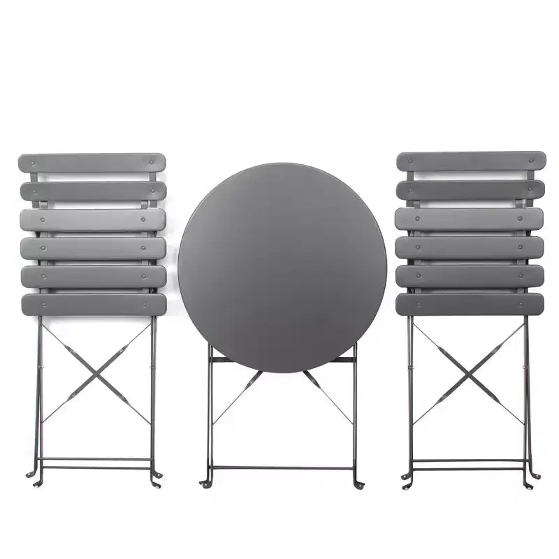 3-teiliges Terrassen-Bistro-Balkon-Metallstuhl-Tisch-Set