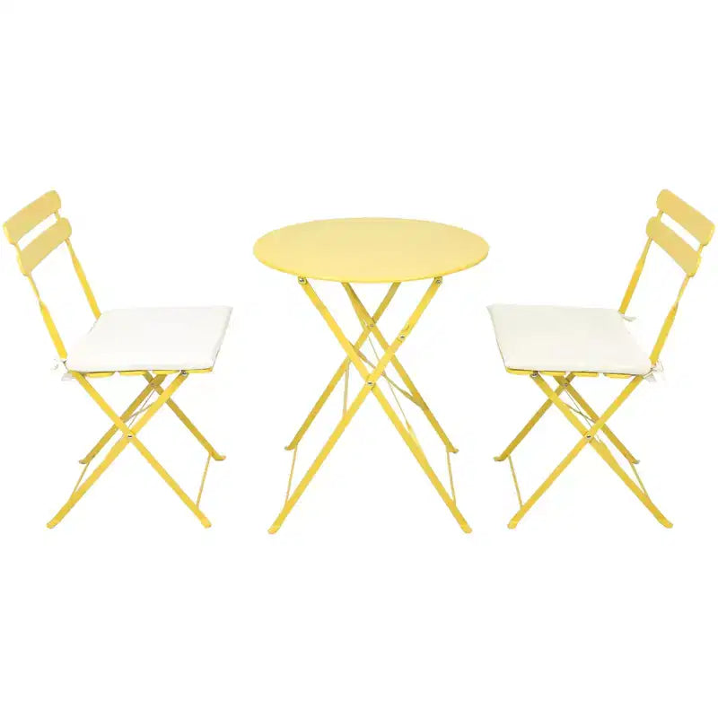 3-teiliges Terrassen-Bistro-Balkon-Metallstuhl-Tisch-Set