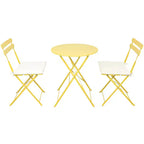 3-teiliges Terrassen-Bistro-Balkon-Metallstuhl-Tisch-Set