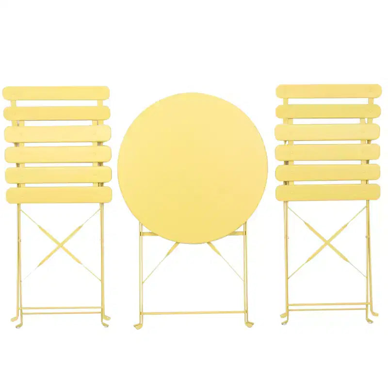 3-teiliges Terrassen-Bistro-Balkon-Metallstuhl-Tisch-Set