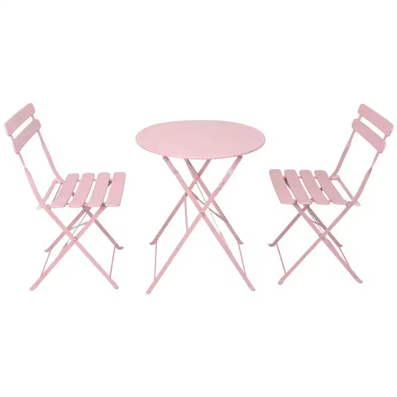 3-teiliges Terrassen-Bistro-Balkon-Metallstuhl-Tisch-Set