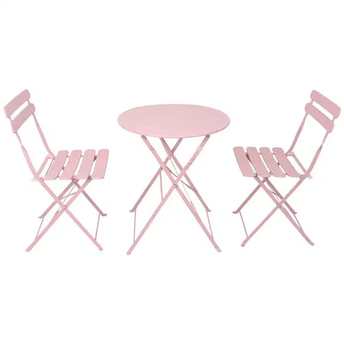 3-teiliges Terrassen-Bistro-Balkon-Metallstuhl-Tisch-Set