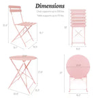 3-teiliges Terrassen-Bistro-Balkon-Metallstuhl-Tisch-Set