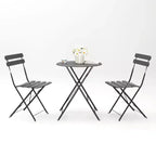 3-teiliges Terrassen-Bistro-Balkon-Metallstuhl-Tisch-Set