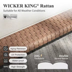Captiva Designs Outdoor-Terrassen-Sofa-Garnitur aus Rattan und Holzmaserung mit dicken Polstern